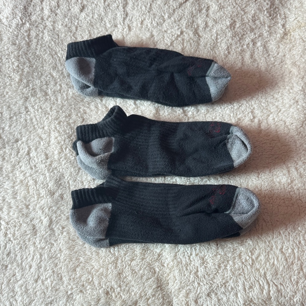 3-Pack American Giant Socks Black and Gray Ankle Socks